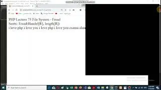 PHP Lecture 75 File System   Fread