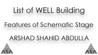 List of WELL Building Features of Schematic Stage | ASA
