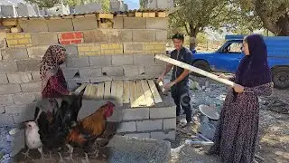 Vida nómada en Irán: construcción de una pequeña casa para gallinas ponedoras