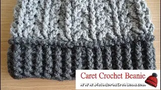 Caret Crochet Beanie - 🌟😮 Textured Crochet Beanie Tutorial - Right Handed 