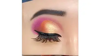 Easy Cut Crease eye makeup on dummy | bridal eye makeup on practice board | She shines
