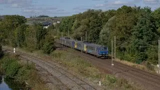 Divers trains à la bifurcation de Rosières