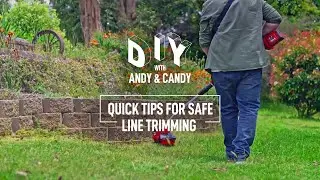 Quick Tips for Safe Line Trimming | Ozito DIY with Andy & Candy