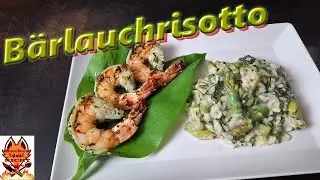 Bärlauchrisotto mit Garnelen