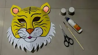 How to make Tiger Mask with colour paper #maskmaking