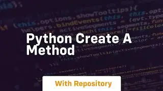 python create a method