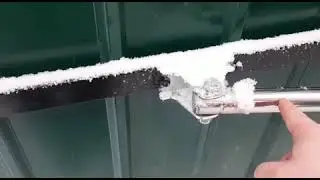 Работа телескопического привода распашных ворот зимой