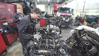 MERCEDES OM501 V6 Капитальный ремонт мотора / Полная сборка ДВС Mercedes Actros + первый запуск