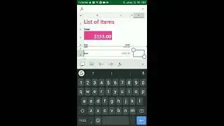 Creating and calculating the list of goods purchased with Excel mobile