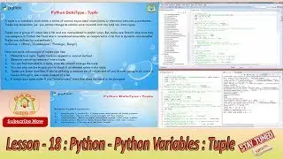 Lesson - 18 : Python3 - Python Variables : Tuple