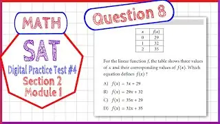 Question 8 in SAT Digital Practice Test #4, MATH Section 2 Module 1