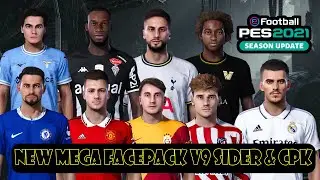 NEW MEGA FACEPACK V9 SEASON 22-23 || ADDED 30++ FACES || PES 2021 || SIDER & CPK VERSION