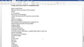 Frankenstien Found Poem Sample