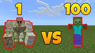 Mutant Iron Golem vs 100 Zombies | Minecraft Pocket Edition