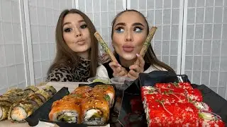 Мукбанг с сестрой/Суши🍱Роллы/ ИСТОРИЯ ИЗ ДЕТСТВА/