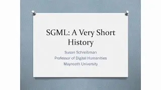 A Short History of SGML