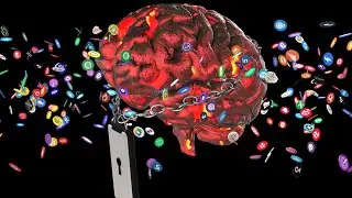 Brain Stuck in Smartphone Loop Animation Motion Graphics Footage