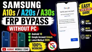 Samsung A10s A20s A30s Android 10 2021 FRP Unlock/Google Account Bypass  Tested Solution