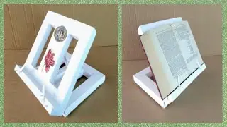 Book stand with recycled cardboard diy
