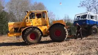 Kirovets K700 zieht 2 TATRA 813. Brutal Sound!!!