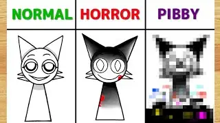 Drawing Wenda Sprunki : NORMAL VS HORROR VS PIBBY 🔥