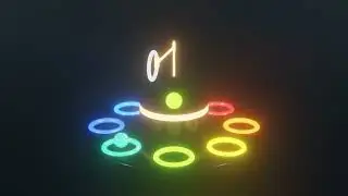 Mesmerizing: 7 Rainbow Light Balls Dance Through a Rotating Hoop!