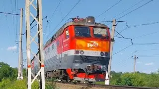 "СПЛОТКА"! Электровоз ЧС7-282+ЧС7-238 со скорым поездом №103Я "Ярославль-Москва"