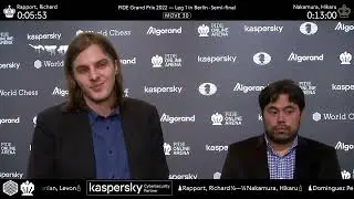 Hikaru Nakamura and Richard Rapport after the semifinals of the FIDE Grand Prix 2022
