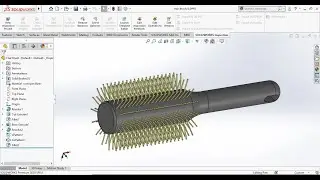 SOLIDWORKS Tutorial - Design Hair Brush In Solidworks - Parts - Assembly - Feature - 3D Modeling