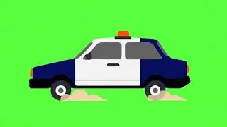 green screen cartoon police car  سيارة الشرطة