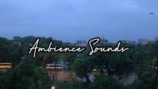 Realistic Ambience SOUND | Open WINDOW view Cityscape | 1 HOUR Relaxation | Raining Season