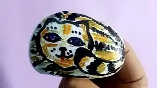 Кошечка на камне. Рисуем с детьми