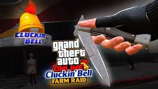 Налёт на Клакинг Белл ТОЛЬКО С НОЖОМ в GTA ONLINE 🔪 The Cluckin' Bell Farm Raid
