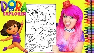 Coloring Dora the Explorer Gymnastics GIANT Coloring Page Crayola Crayons | KiMMi THE CLOWN