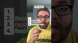 NFC West Recrod Prediction! #shorts  #nfl #nfcwest #49ers #rams #cardinals #seahawks