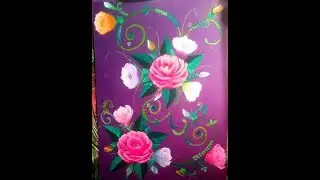 Beautiful Decorative FLOWER PAINTING – Easy One stroke Painting : Acrylic Painting Tutorial (2018)