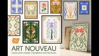 Art Nouveau Vector Poster Creator Graphic Download