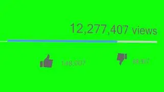 Youtube View, Likes, Dislikes Counter Green Screen Chroma Key