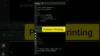 star pattern Printing in python | Pattern printing in python 