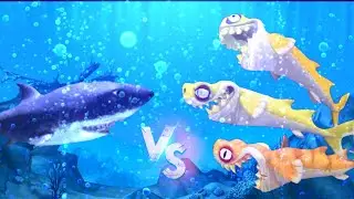 CHRIS 2D VS FIN FINN N FINNY - Hungry Shark 3 VS Hungry Shark Evolution