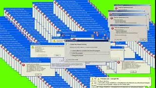Windows Error Green Screen - Green Screen Video of Windows Error Screen