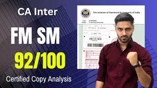 FM SM Certified Copy Analysis CA Inter Sep 24 FM SM ICAI Exam AIR 1 CA Inter CA Pratik Thakkar