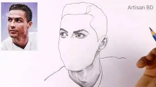 Drawing of Cristiano Ronaldo, Ronaldo Pencil Sketch, Cr7 From Al Nassr Fc Club