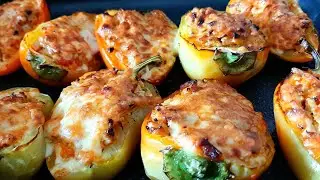 Stuffed Peppers - Oven-Baked Rice-Free Boats. Peppers stuffed with meat, cheese, and vegetables.