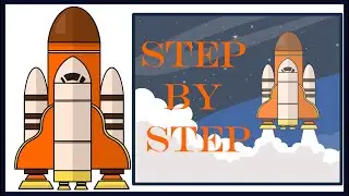 Как нарисовать ракету \\ How to draw a rocket
