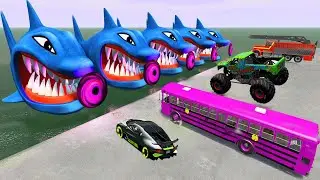 Car VS Portal Trap To Another Universe From Epic Sharks Impostor - BeamNG.Drive Valerito