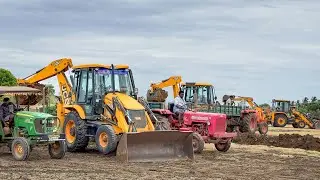 JCB 3DX Loading Murum in Mahindra Yuvo 575 Sonalika 745 Kubota 4501 Swaraj843 John Deere5045 Tractor