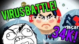 Agar.io 34,000 MASS! - EPIC Virusing Battle!