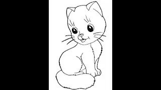 Bolalar uchun mushuk rasmini chizish / Рисуем кота для детей / Draw a cat for kids