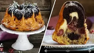Donauwellen-Gugelhupf mit Cheesecake-Füllung